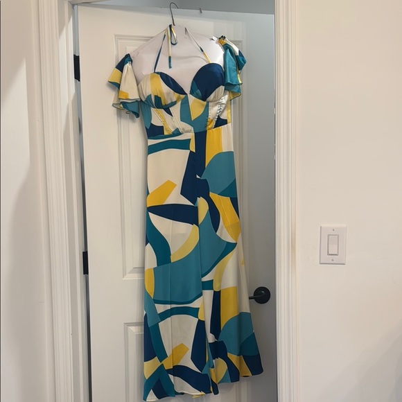 NWOT Multicolor Abstract Print Jumpsuit. Fun & Flirty!! - Picture 4 of 12